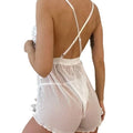 European and american style lingerie set - two-piece sexy suspender shorts satin nightwear