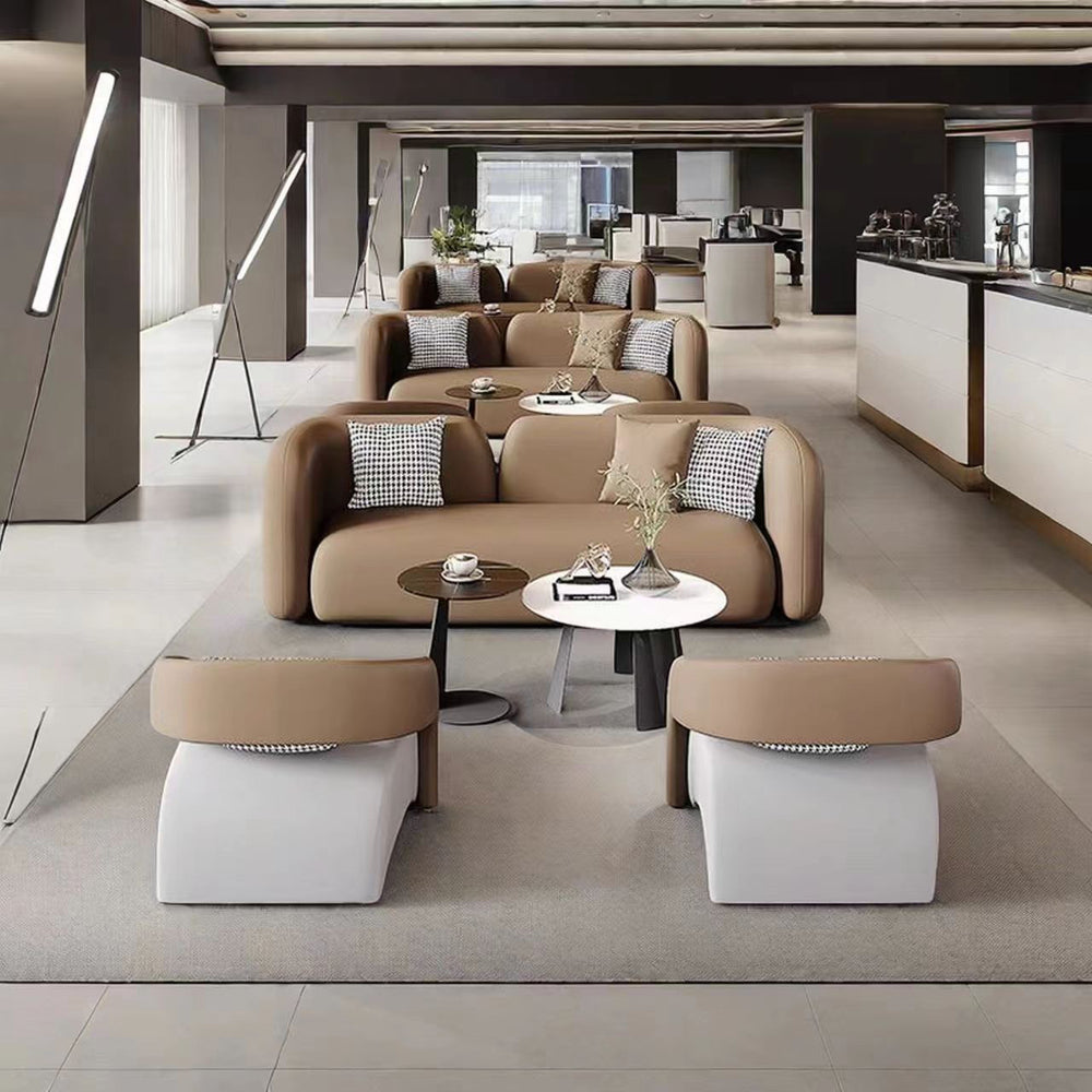 Influencer-approved business negotiation sofa set: premium hotel lobby, beauty salon, office reception, and guest lounge sofa and coffee table combination