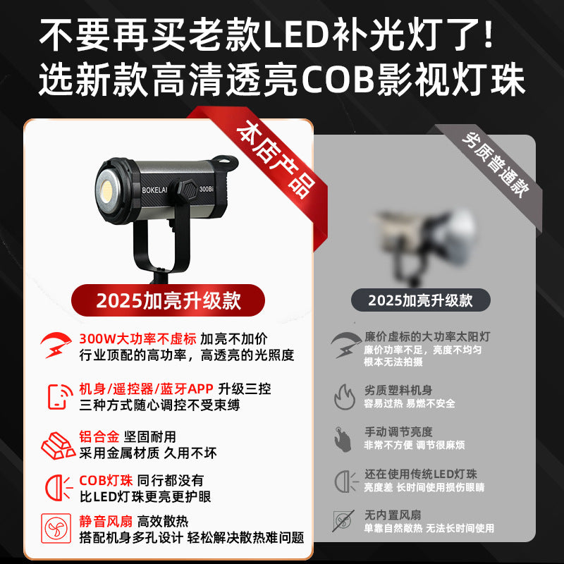 300W professional COB live broadcast filling light live streaming host special shooting lighting LED photography light beauty photo indoor shooting