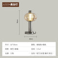 Retro medieval metal glass table lamp oval amber single head b&b guest room bedroom living room atmosphere table lamp