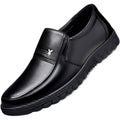 【100% full grain leather】men's warm leather shoes, fleece-lined, odor-resistant, winter warm thick-soled waterproof snow boots - northeast style