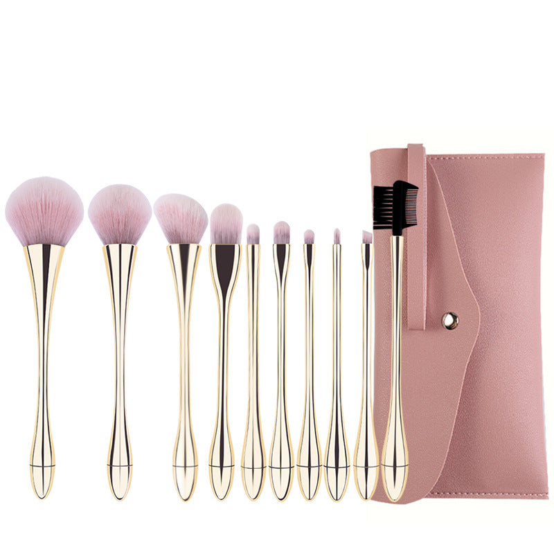 Sujilian complete set of small waist 10 beauty tools pink brush amazon popular makeup brush popular hot style