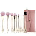 Stemmed glasses - champagne gold & pink white 10-piece set + pink sling bag