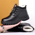 【100% genuine soft leather】men's winter snow boots - warm, thickened, fleece-lined, high-top, versatile casual cotton leather shoes - trendy style