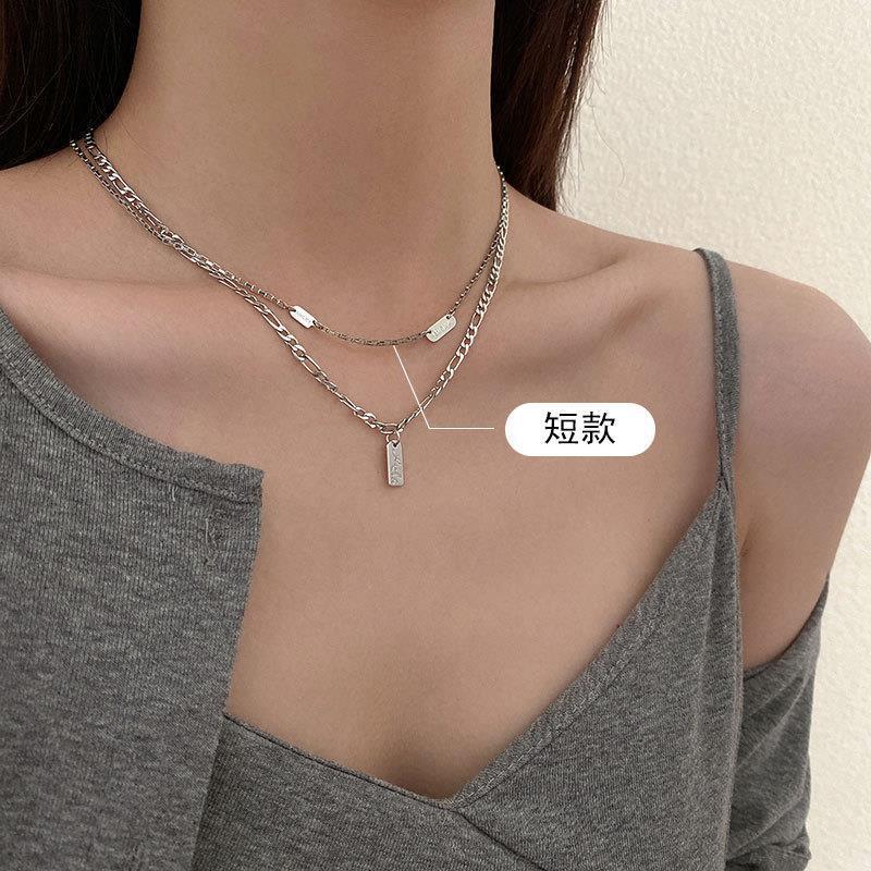 K-styleelegantletter luck necklace for women retrofashionelegance clavicle chain cross-border jewelry trend