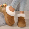 winter new women's snow boots korean style plush collar thick sole short boots fleece lined cross-border plus size cotton shoes