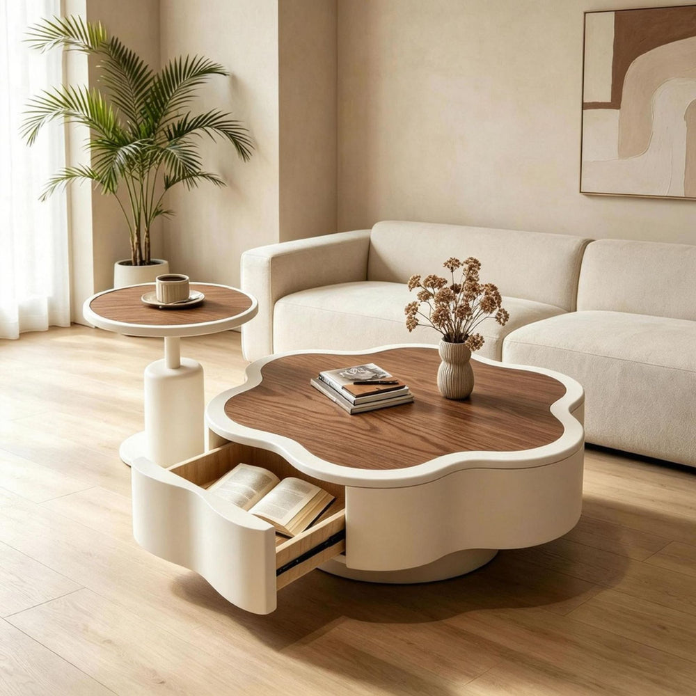 New arrival flower popular coffee table classy living room for homecasual cream small apartment accessible luxury creative special-shaped combination