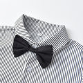 Boys' fall outfit: striped shirt for autumn, british style birthday dress, kids' runway performance costume
