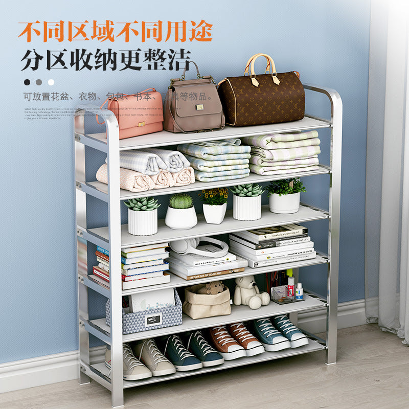 【factory direct】multi-tier stainless steel entryway shoe rack - perfect for dorms, apartments, and rental properties