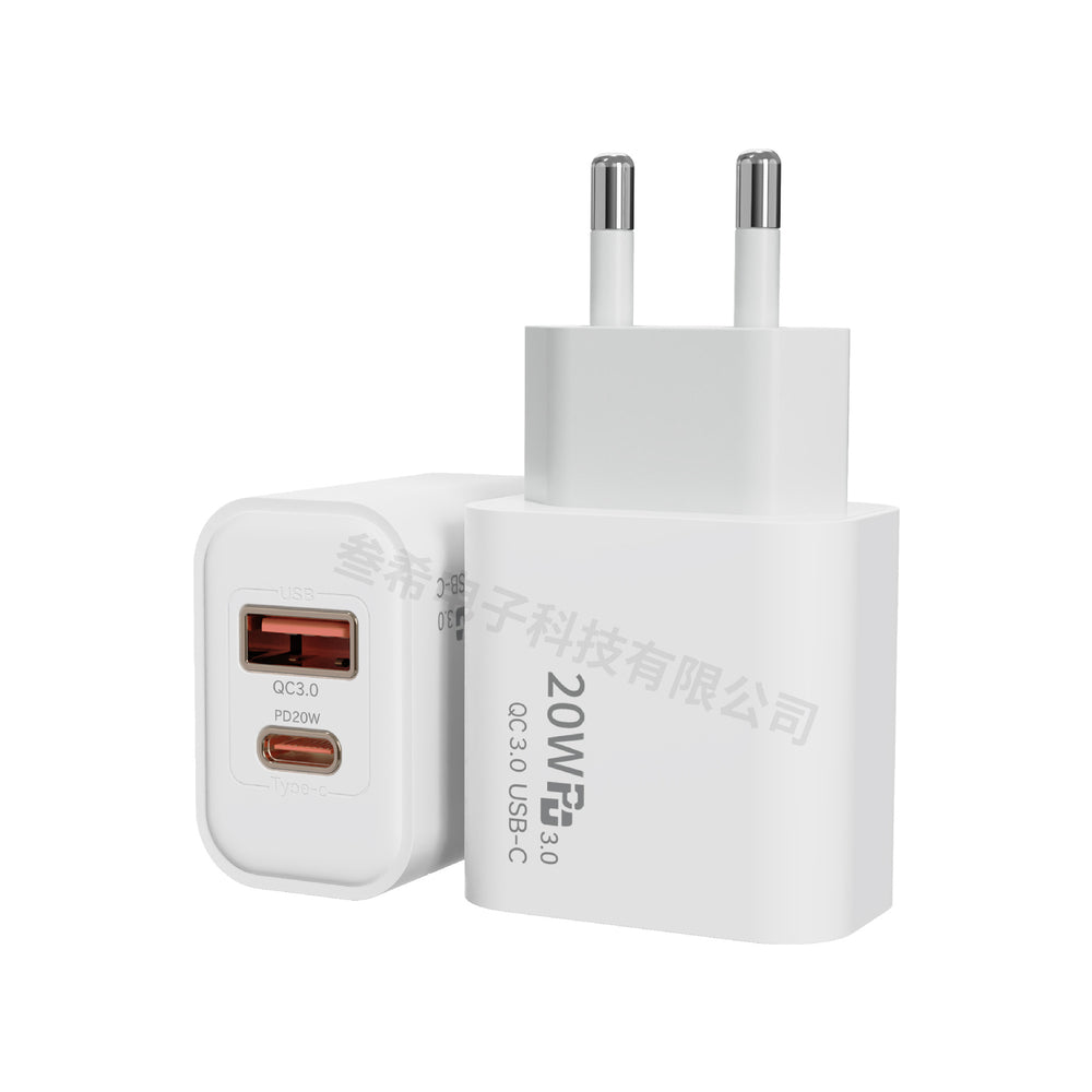pd20w charging head dual-port charger european standard ce certification a+c full power suitable for apple fast charging head