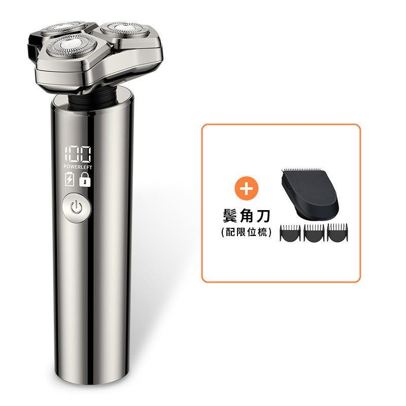 Electric shaver - anti-pinch, washable, digital display, multi-function, magnetic floating triple blade razor with digital display