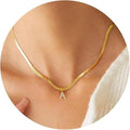 new fashion ins style 26 letters zircon pendant necklace european and american stylish diamond 14k gold snake bone chain