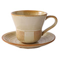Creative trumpet shape clay coffee cup latte latte cup japanese style chinese ancient style plate plate for home mug