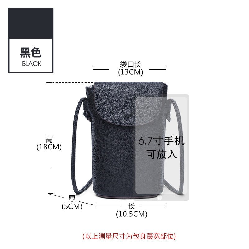 Casual leather large-capacity mobile phone bag women's 2025 new anti-theft cowhide shoulder bag versatile small messenger women's bag