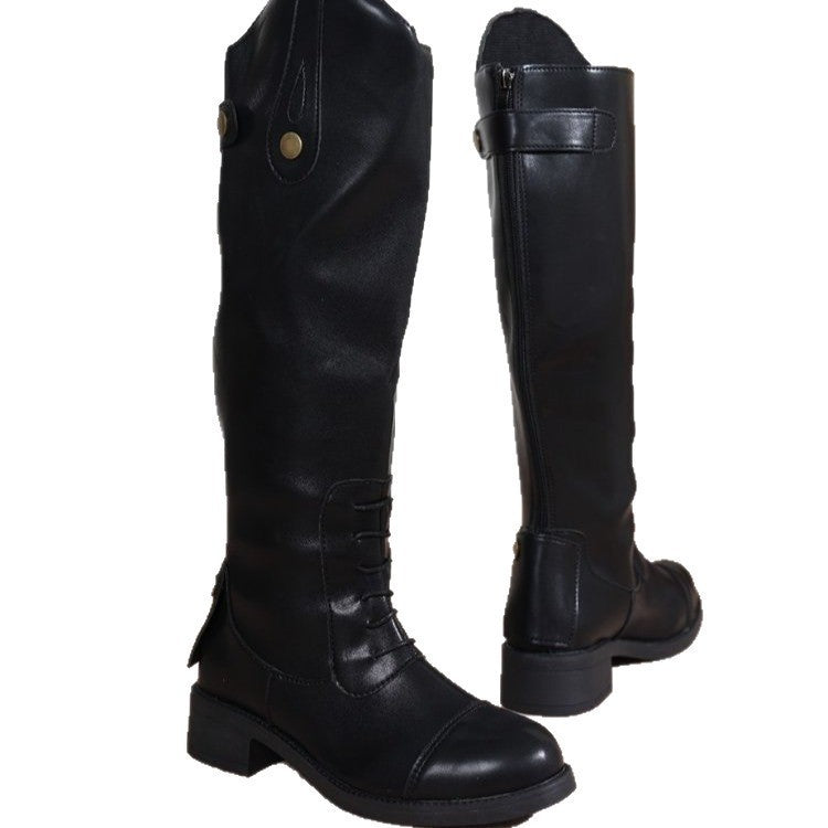 Amazon high-top riding boots:  autumn new collection, retro british style, plus size slimming over-the-knee boots for women - wholesale