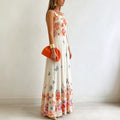 european and american cross-border women's floral print cami dress