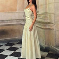 summer new women's fashion: cross-border european and american sexy halter polka dot ruched waist maxi dress