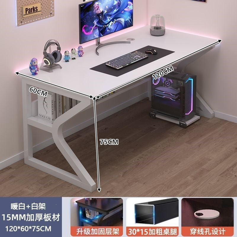 Perforated board e-sports table desktop computer table bedroom for home desk student study desk bookshelf all-in-one table