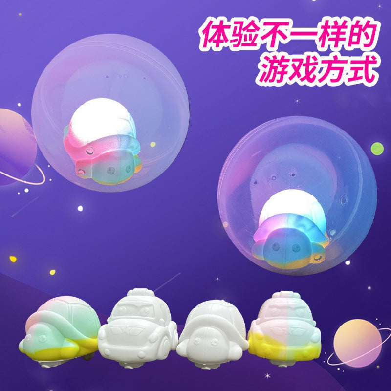 Cross-border export  silicone flash electric car turtle car rolling bubble ball jumping car toy