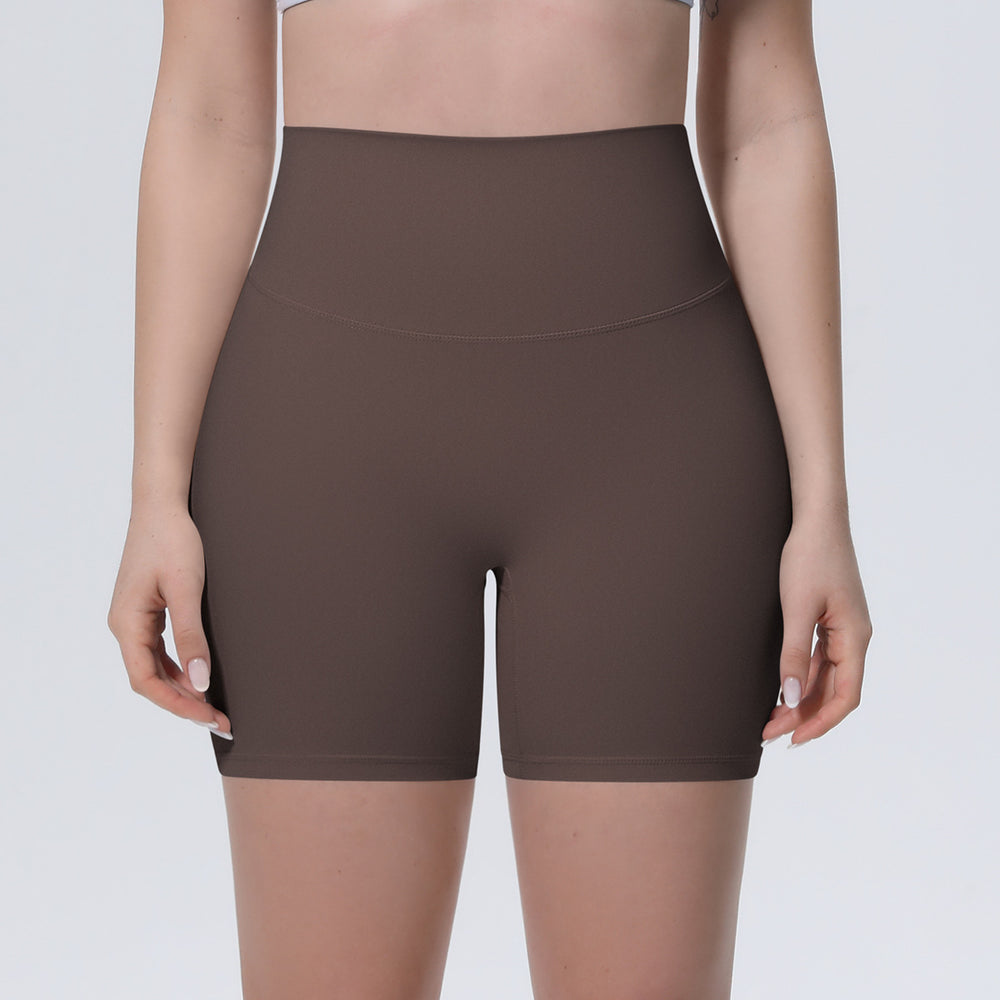 New arrival nude brushed quick-drying yoga pants women's high waist abdominal fitness shorts peach butt tight sports three-quarter pants