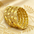 Middle eastern dubai filigree gold-plated bangle, bridal oval bead gold sand bracelet - cross-border wholesale & dropshipping available