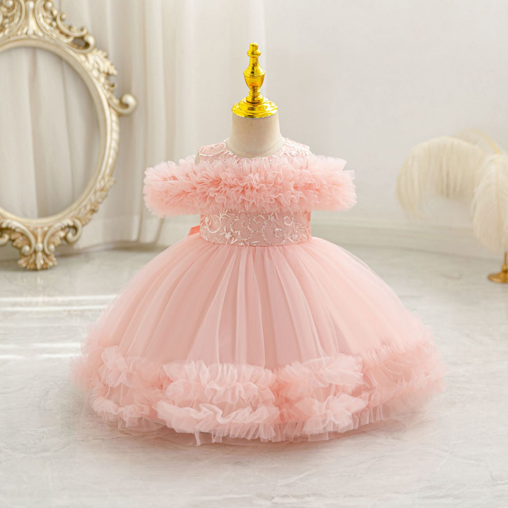 Fashionexportnew arrivalgirl princess dress stage performance baby girl birthday puff cake skirt kids dress