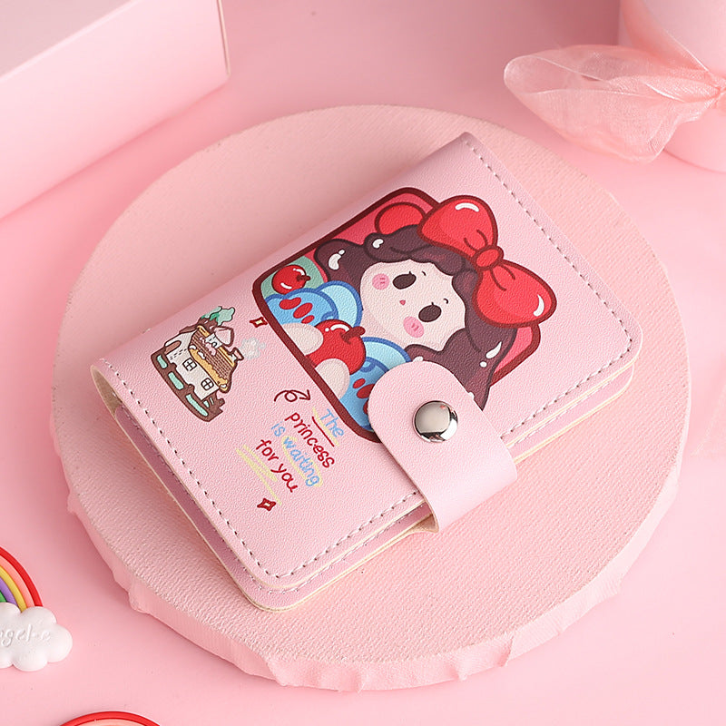 Cute, small and large-capacity cartoon card bag, glue page card position, anti-degaussing driver's license cover, ultra-thin card clip, wallet card cover.