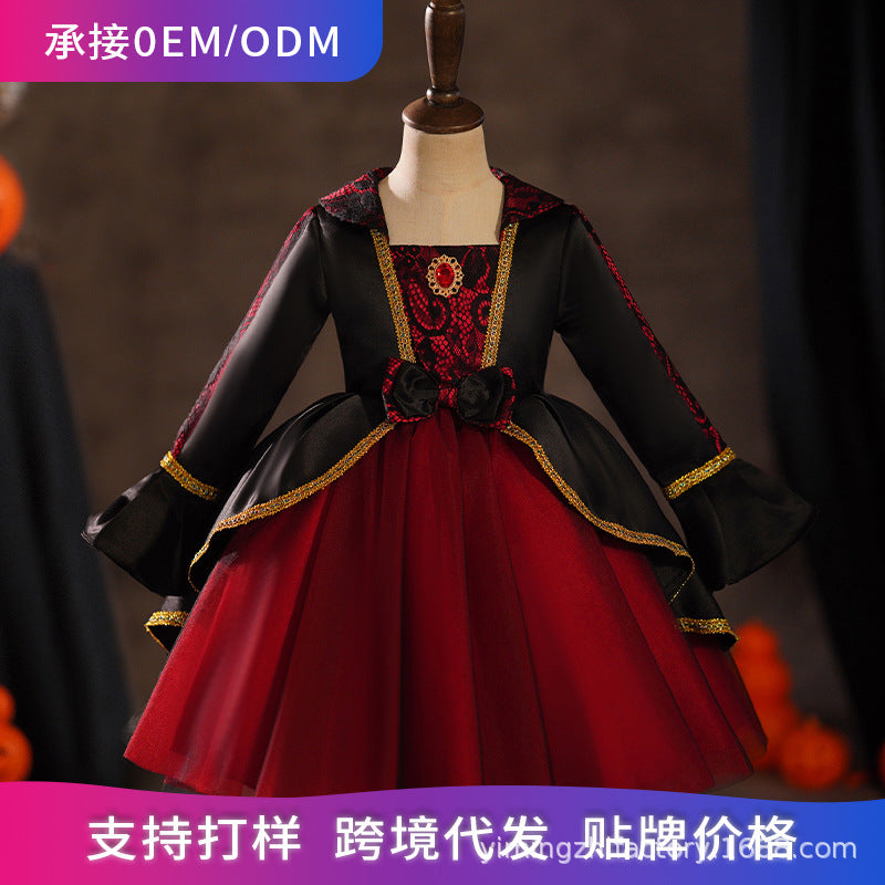 Amazon fashionnew arrival girl halloween dress vampire costume cosplay performance skirt short