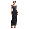 C7117 cross-border   fashion women's hotfix rhinestone u-neck sleeveless bodycon mini dress