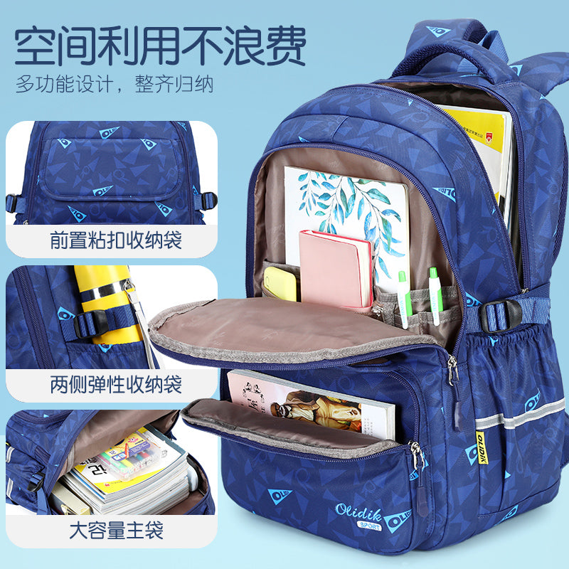 School bag, primary school boys, grades one, two, three to six, boys, backpack, ultra-light burden reduction, spine protection, children's backpack, men