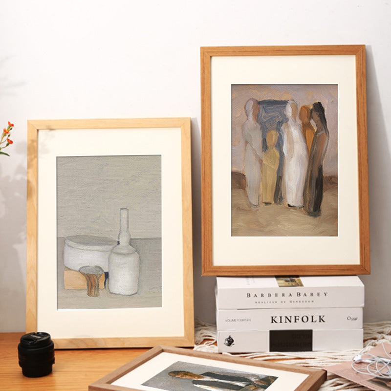 Solid wood picture frame hanging on the wall Large photo frame mounted a4 paper sketch watercolor eight 4k8k open 16 inches 12 Support any size