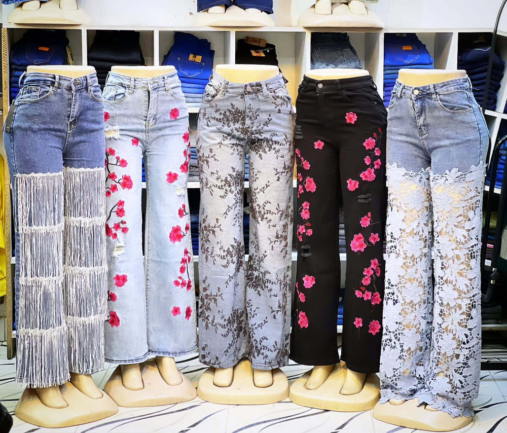 [ready stock] cargo jeans women's jeans summer straight-leg pants high waist jeans women's boyfriend