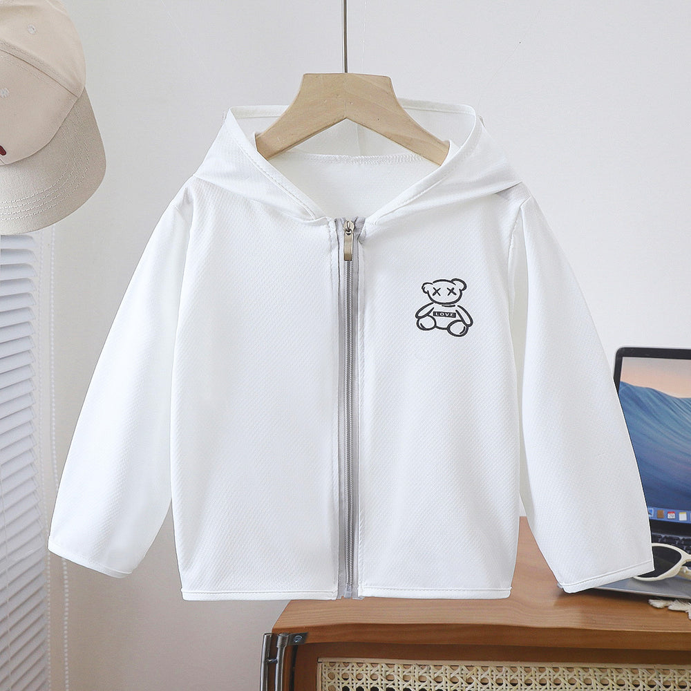 Ice silk thin kids sun protection clothing breathable sun protection boys and girls sun protection clothing baby skin clothing summer sun protection shirt