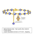 European and american cross-border jewelry stainless steel devil's eye anklet for women gold adjustable palm pendant anklet light luxury