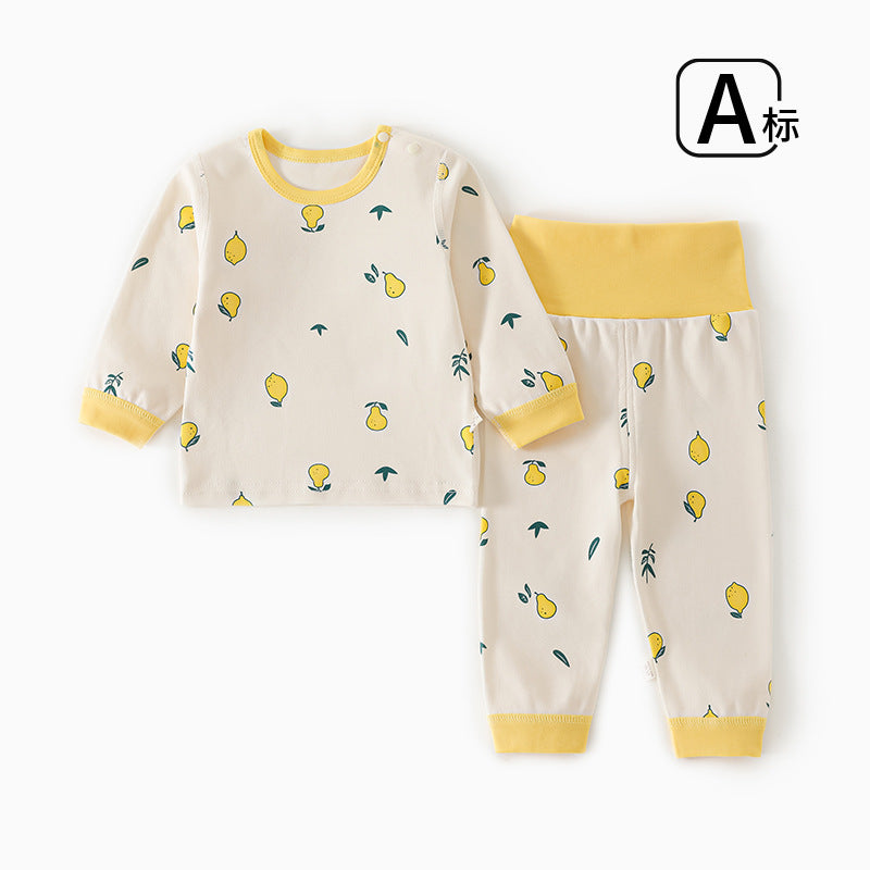 Kids' underwear set - korean style thermal underwear, high-waisted belly protection pants, new spring/autumn pajamas & loungewear