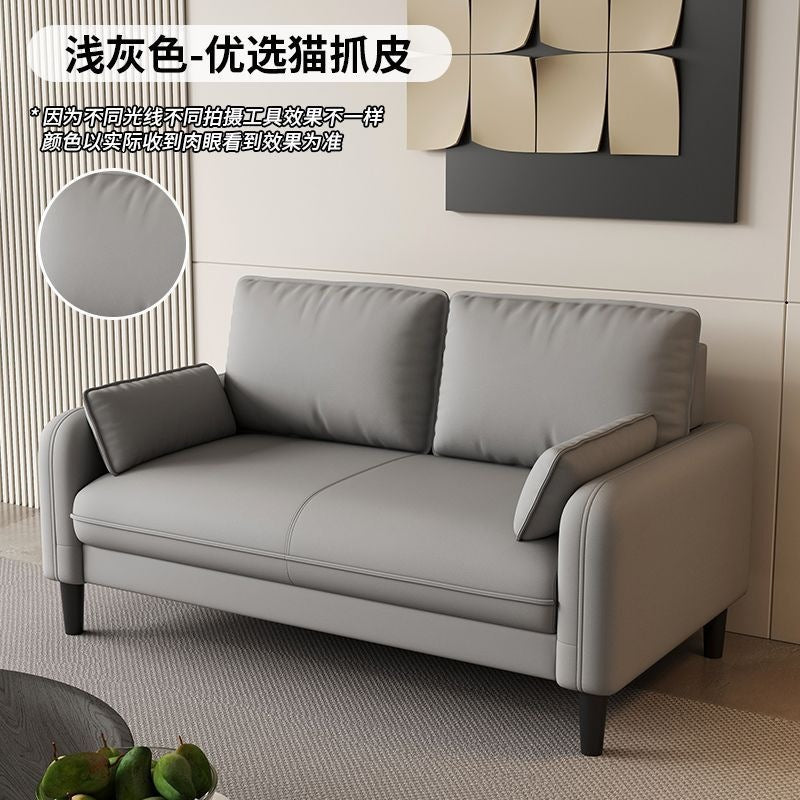 Small apartment sofa double three-person accessible luxury apartment rental room rest area reception clothing store b&b cat scratching leather wood
