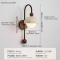 New chinoiserie medieval yellow travertine walnut wall lamp retro living room bedroom bedside stair corridor aisle atmosphere lamp