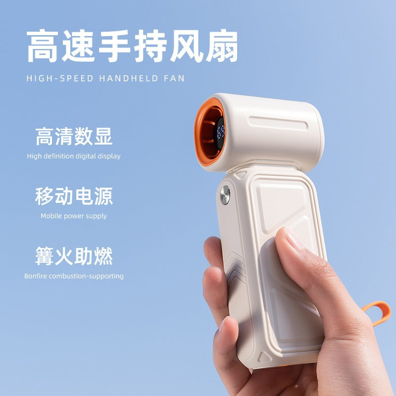 three-in-one handheld turbine high-speed small fan charging new ice-sensing electric fan portable bladeless wind span