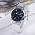 Blue light three-eye men's watch wish model plastic mesh belt casual men's watch quartz watch scale calendar trendycasual