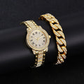 Gold watch + cuban bracelet