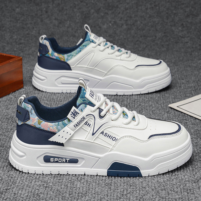 Men's spring new fashion trendy korean style athletic sneakers outdoor thick sole anti-slip casual versatile skate shoes
