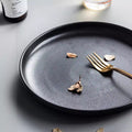 Creative black matte ceramic plate - western dinnerware, pasta plate, steak plate, fruit plate, vegetable plate - commercial light luxury retro style