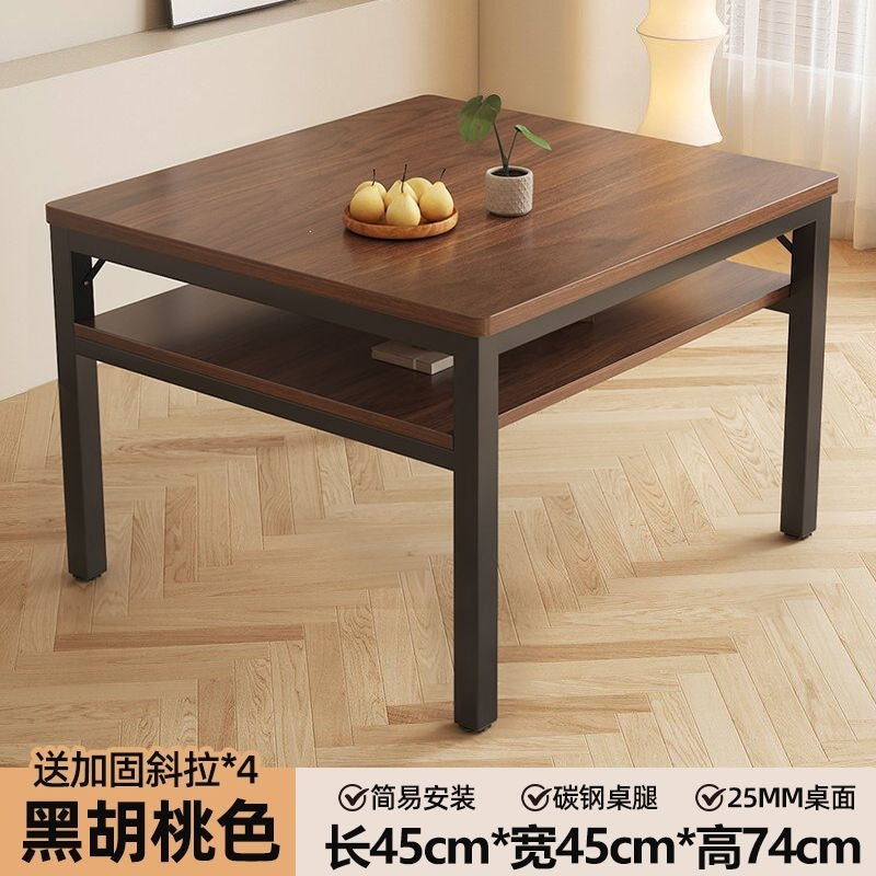 Dining table double-layer small table square table for home desk computer table small apartment dining table chess and card room mahjong table