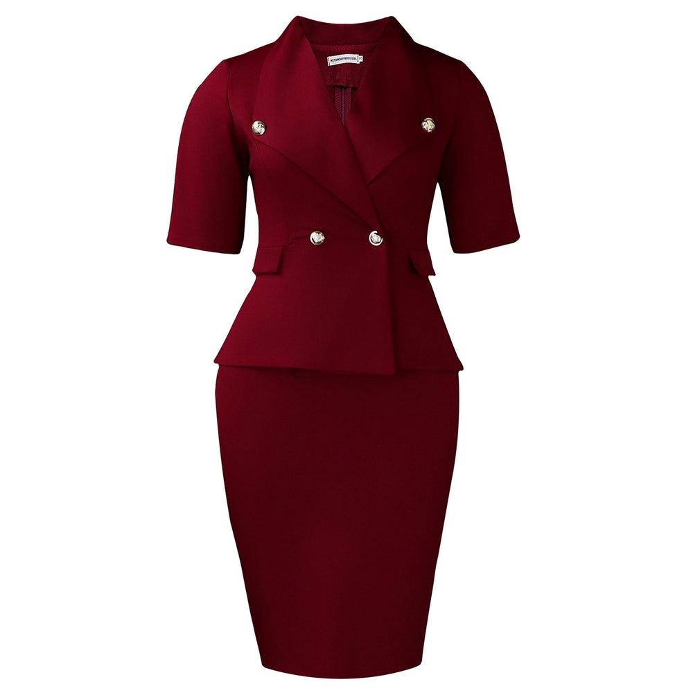 C8648 european and american export women's clothing cross-border new arrival large lapel five-sleeve high-waisted bodycon elegant african dress