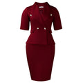 C8648 european and american export women's clothing cross-border new arrival large lapel five-sleeve high-waisted bodycon elegant african dress