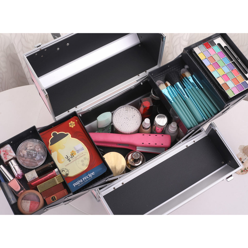 Haosen Cosmetic Case Portable Large Capacity Cosmetics Storage Box Nail Art Eyelash Embroidery Toolbox Household