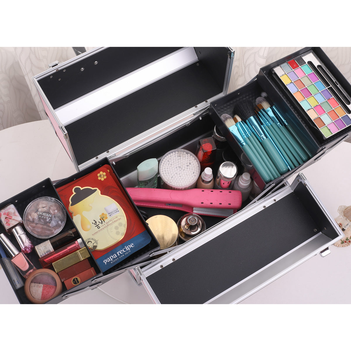 Haosen Cosmetic Case Portable Large Capacity Cosmetics Storage Box Nail Art Eyelash Embroidery Toolbox Household