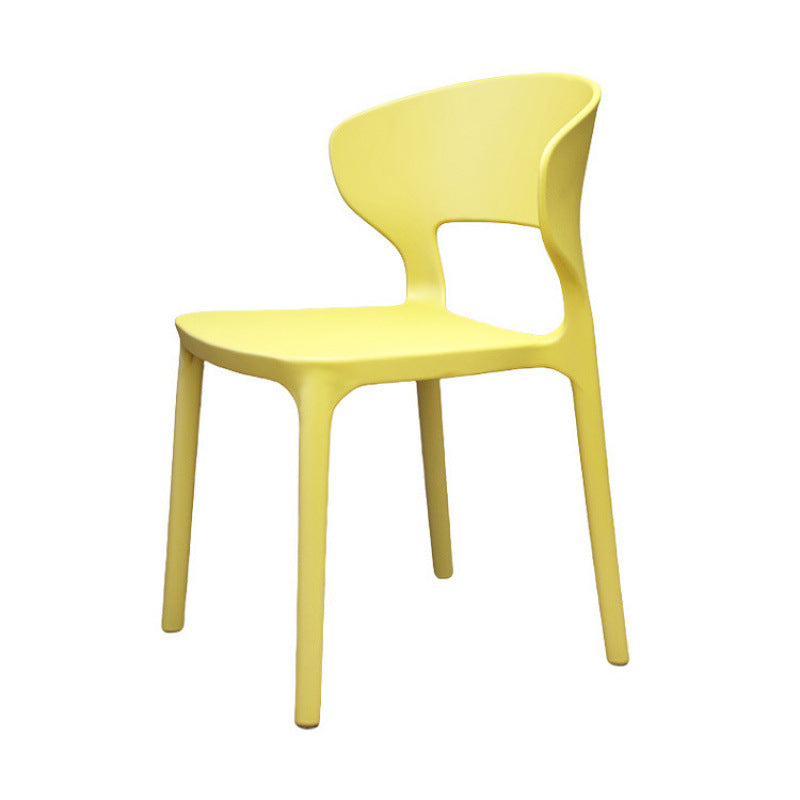 Influencer-approved horn chair - plastic chair for home, backrest dining chair, office study lazy chair, casual computer chair, training stool
