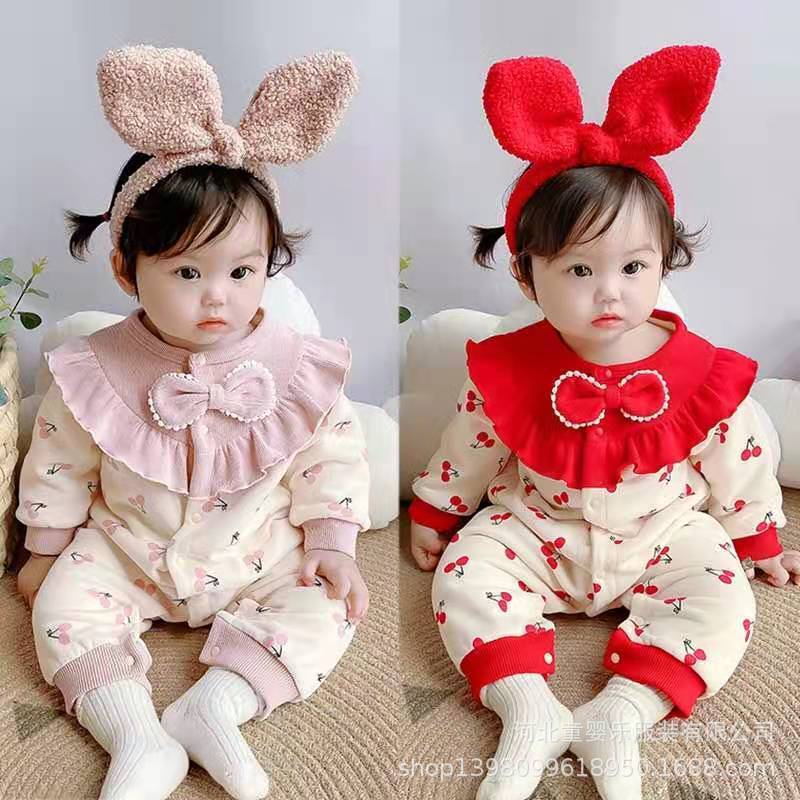 Spring & fall newborn full month infant cute princess style jumpsuit baby girl fashionable super trendy haki outing clothes