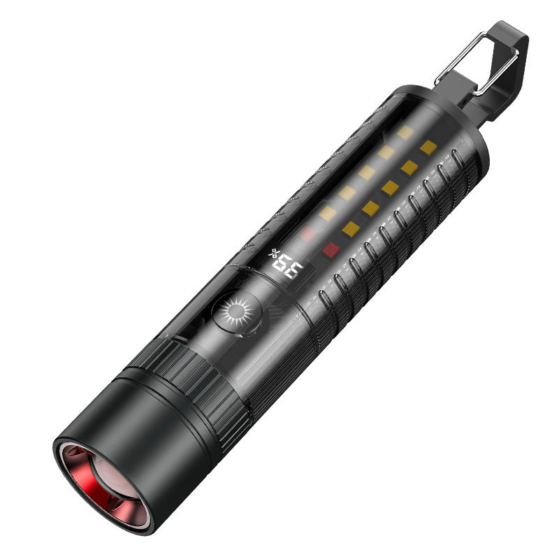 Cross-border new multi-function LED flashlight Type-C charging outdoor zoom white laser strong light flashlight